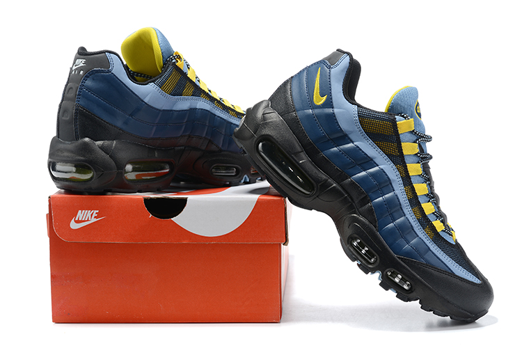 New Nike Air Max 95 Black Blue Yellow Shoes
